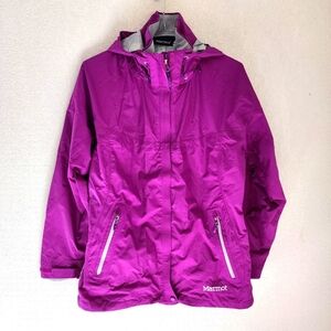 Marmot Womens Membrain Windbreaker Rain Jacket Hood Fuschia Purple Size Medium